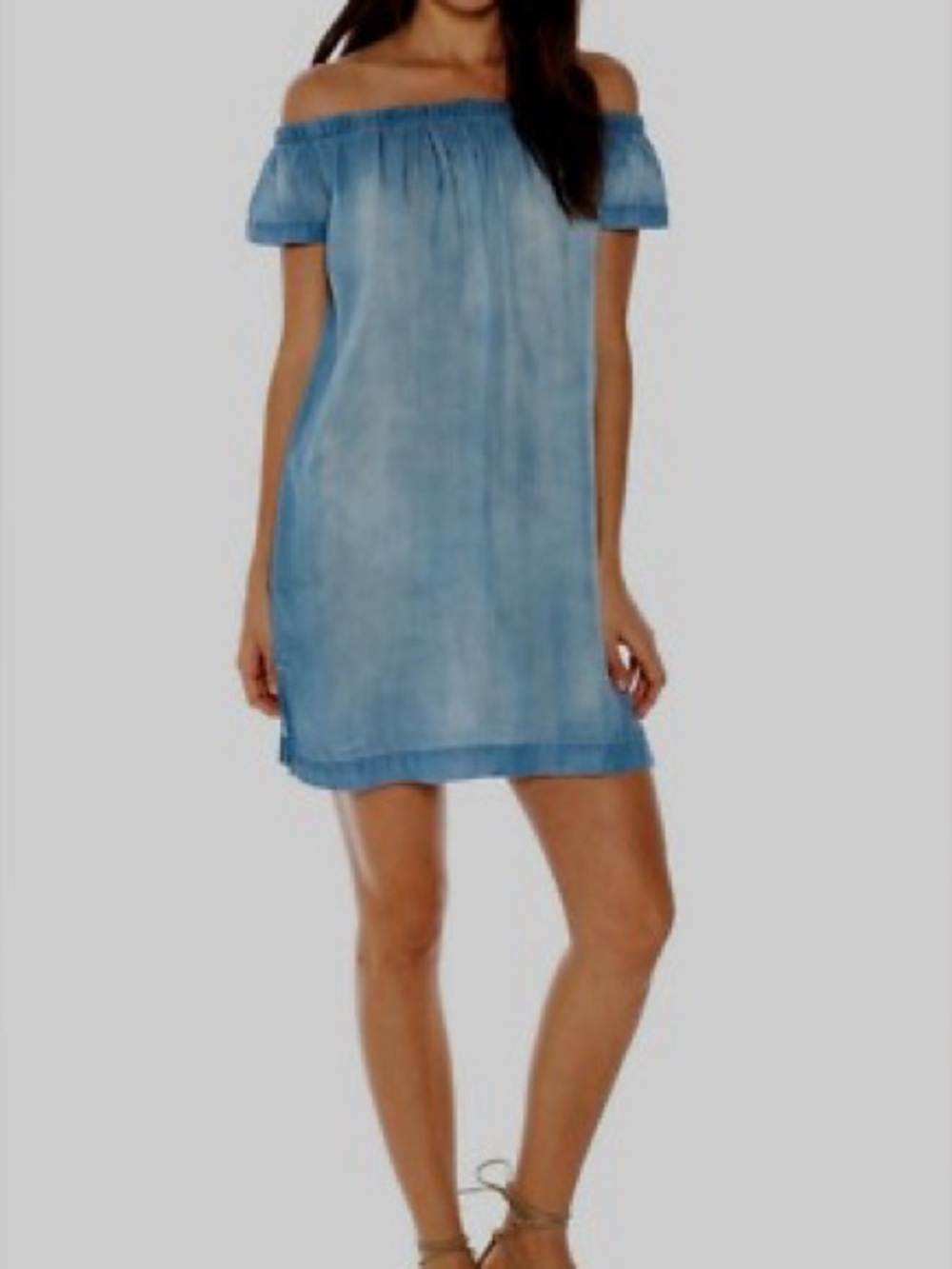 Anthropologie Cloth & Stone NWT Large Chambray Denim Shift Dress Blue